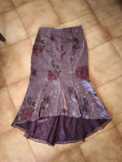 Floral Satin Mermaid Skirt 1